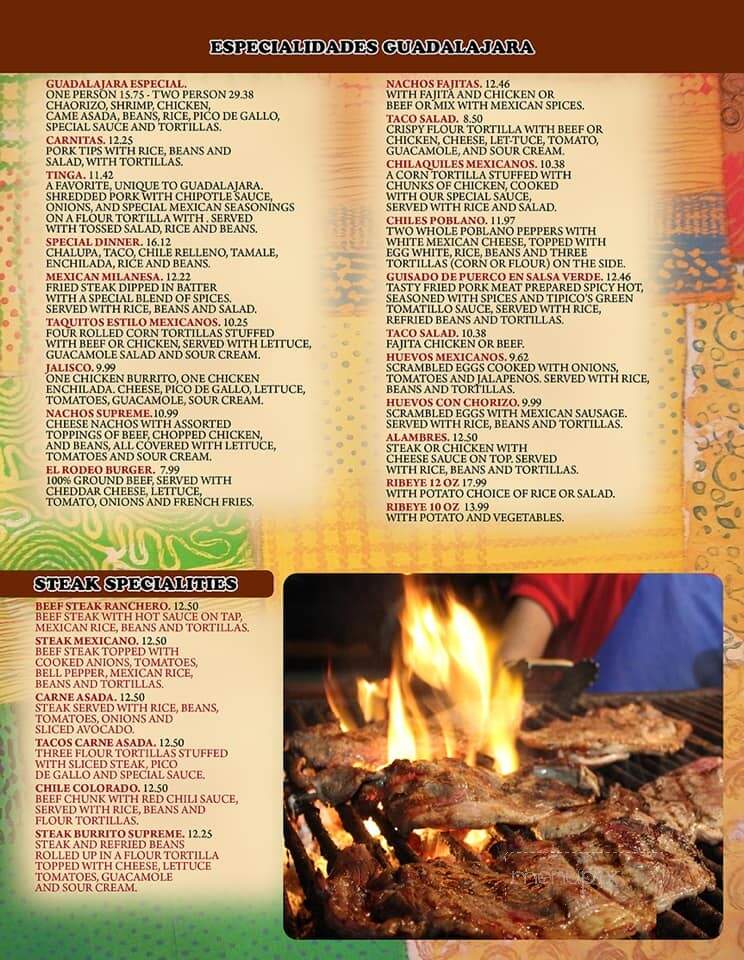 Guadalajara Mexican Restaurant - Superior, WI menu_pic