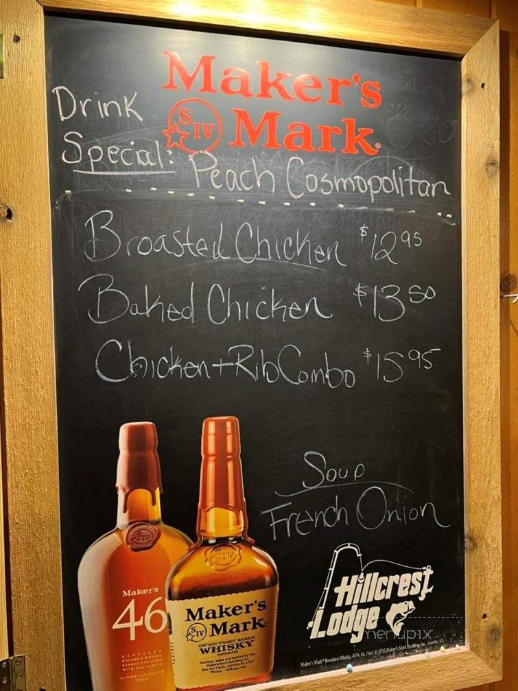 Hillcrest Lodge - Townsend, WI menu_pic