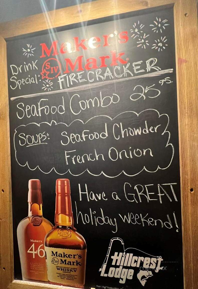 Hillcrest Lodge - Townsend, WI menu_pic