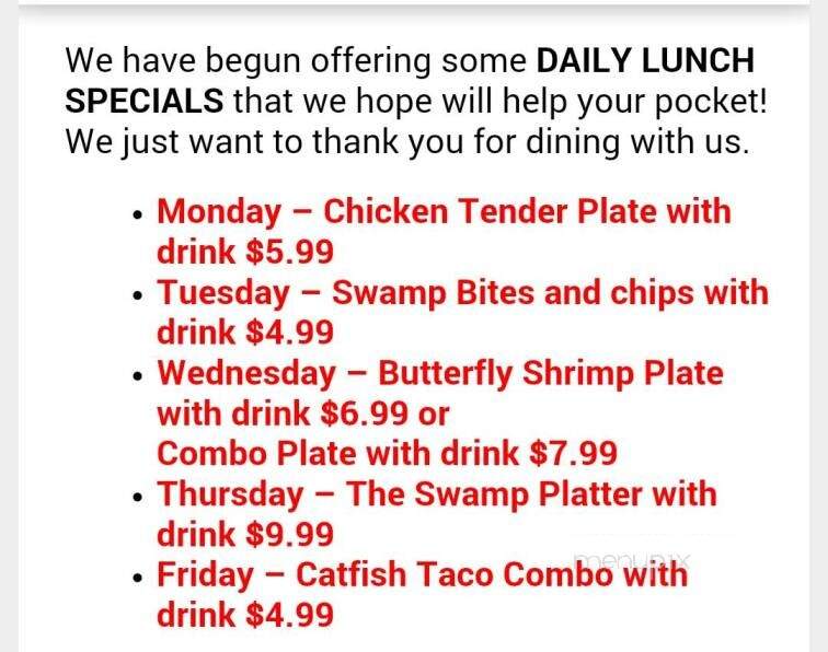 Swamp Johns Catfish - Muscle Shoals, AL menu_pic