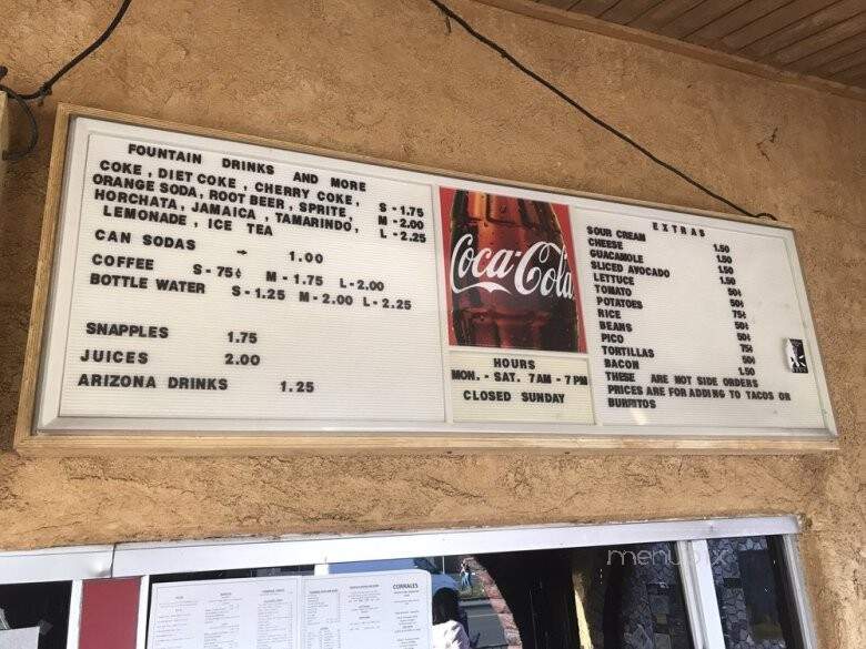 Corrales Mexican Food - Ventura, CA menu_pic