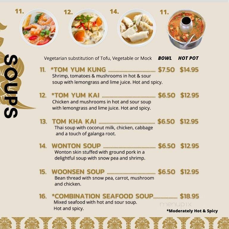 Singha Thai - Bakersfield, CA menu_pic