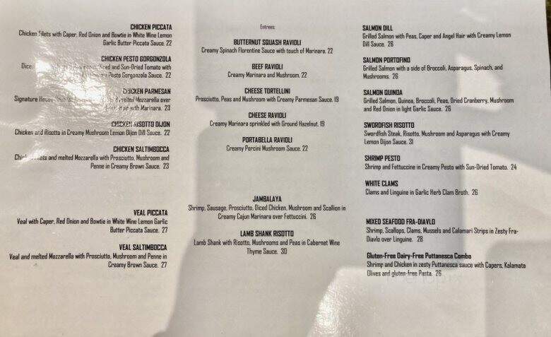 Pasta Primavera Cafe - San Ramon, CA menu_pic