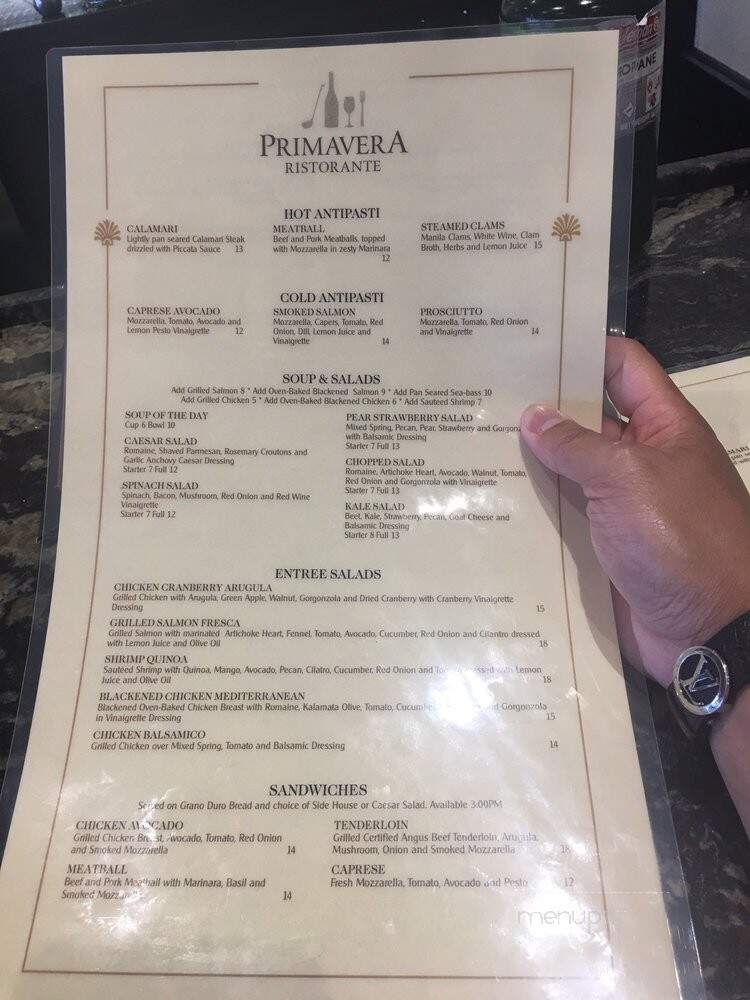 Pasta Primavera Cafe - San Ramon, CA menu_pic