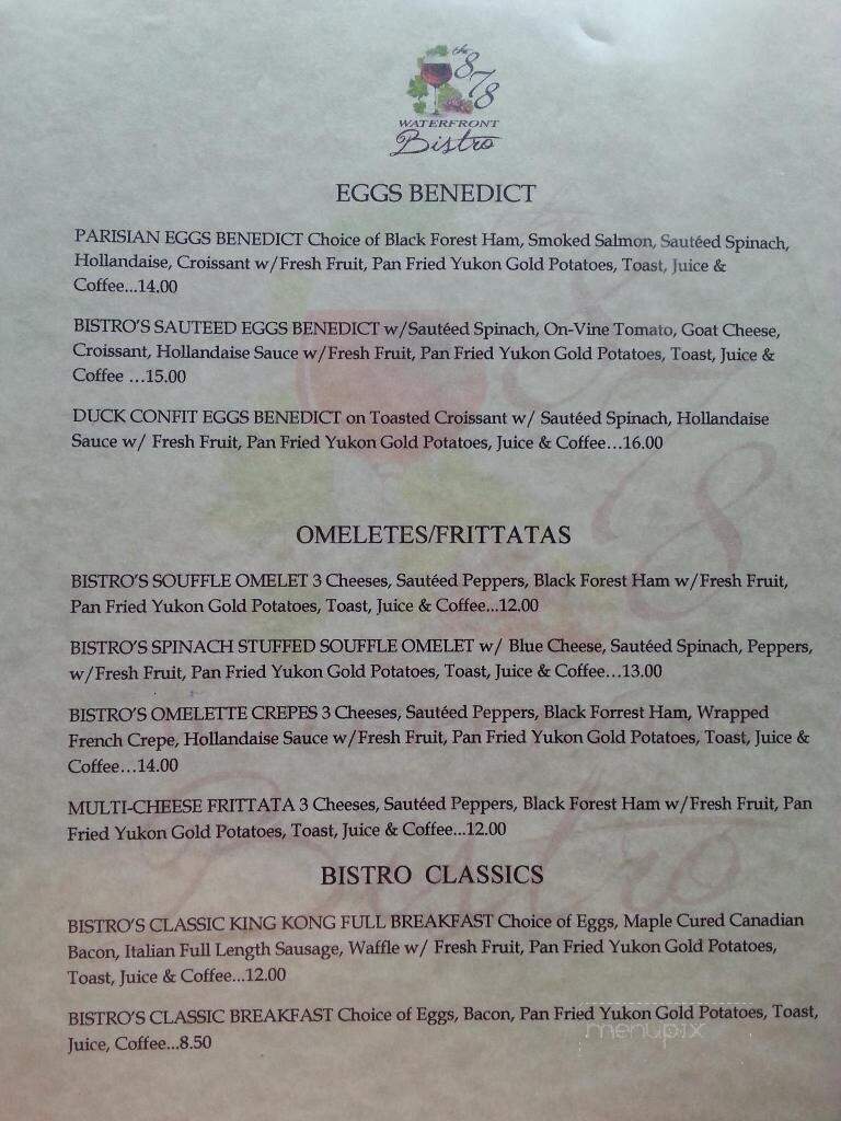 878 Waterfront Bistro & Cafe - Perth-Andover, NB menu_pic
