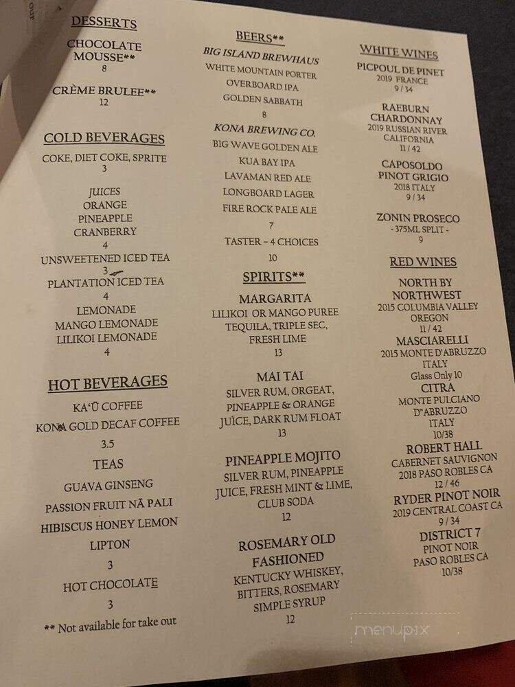 Ohelo cafe - Volcano, HI menu_pic