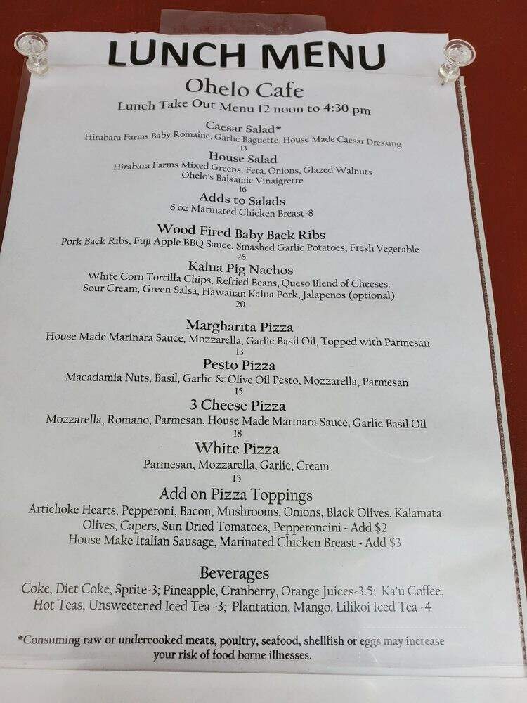 Ohelo cafe - Volcano, HI menu_pic