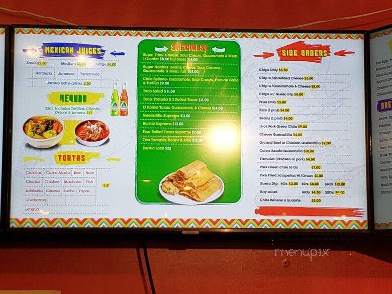 Giliberto's Mexican Taco Shop - Moab, UT menu_pic
