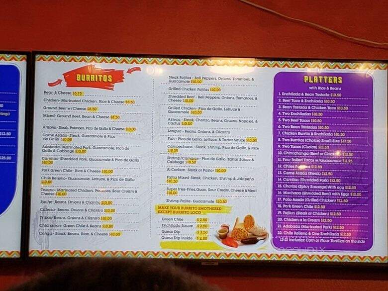 Giliberto's Mexican Taco Shop - Moab, UT menu_pic