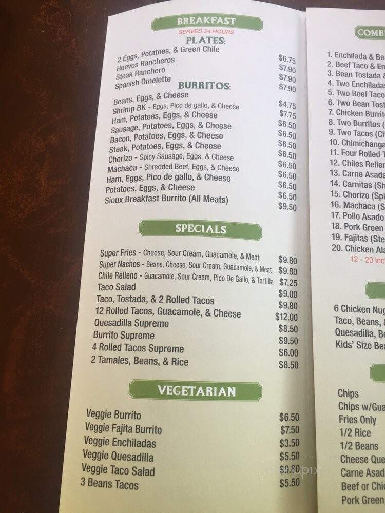 Giliberto's Mexican Taco Shop - Moab, UT menu_pic