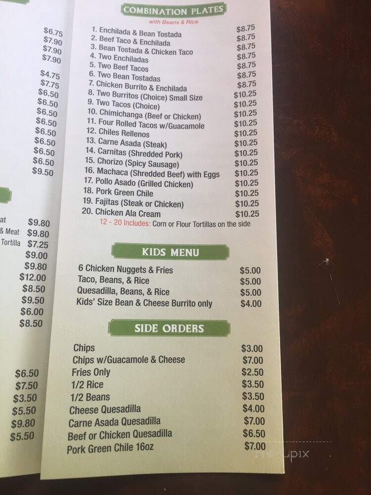 Giliberto's Mexican Taco Shop - Moab, UT menu_pic