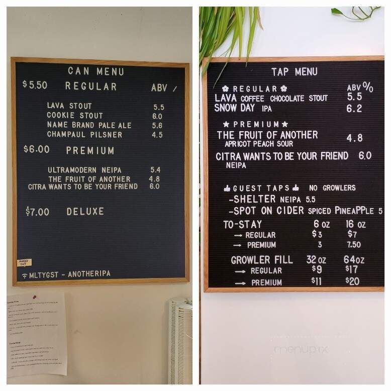 Malty National Brewing - Regina, SK menu_pic