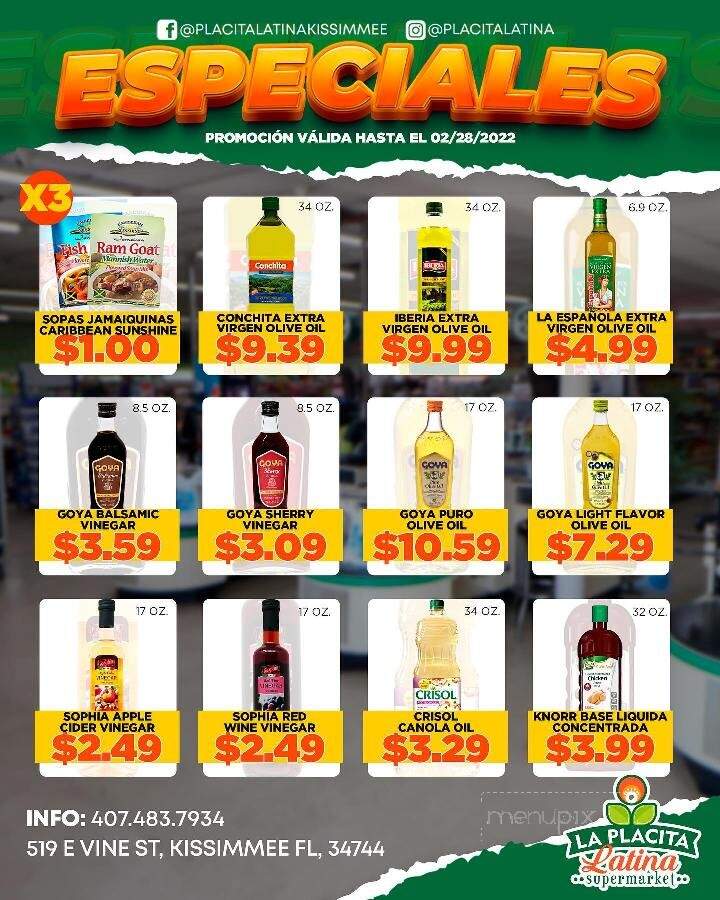La Placita Latina Supermarket - Kissimmee, FL menu_pic