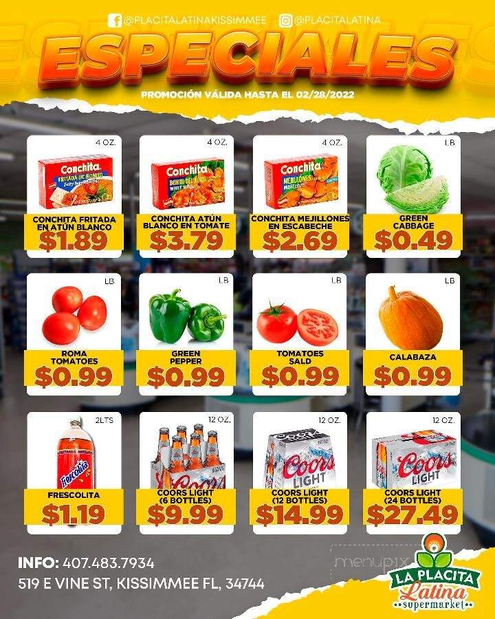 La Placita Latina Supermarket - Kissimmee, FL menu_pic