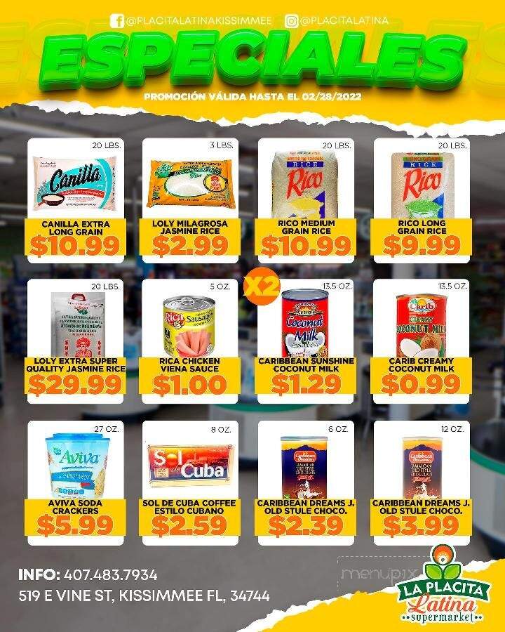 La Placita Latina Supermarket - Kissimmee, FL menu_pic