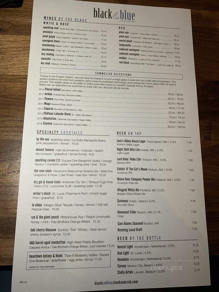 Black & Blue Steak and Crab - Burlington, MA menu_pic