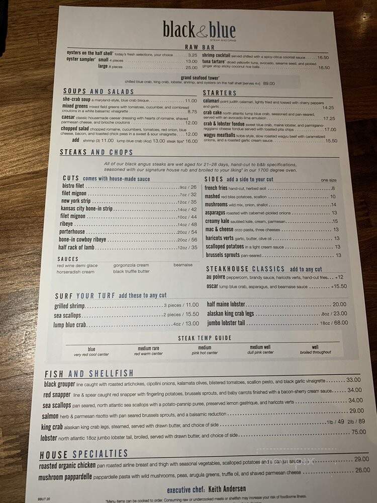 Black & Blue Steak and Crab - Burlington, MA menu_pic