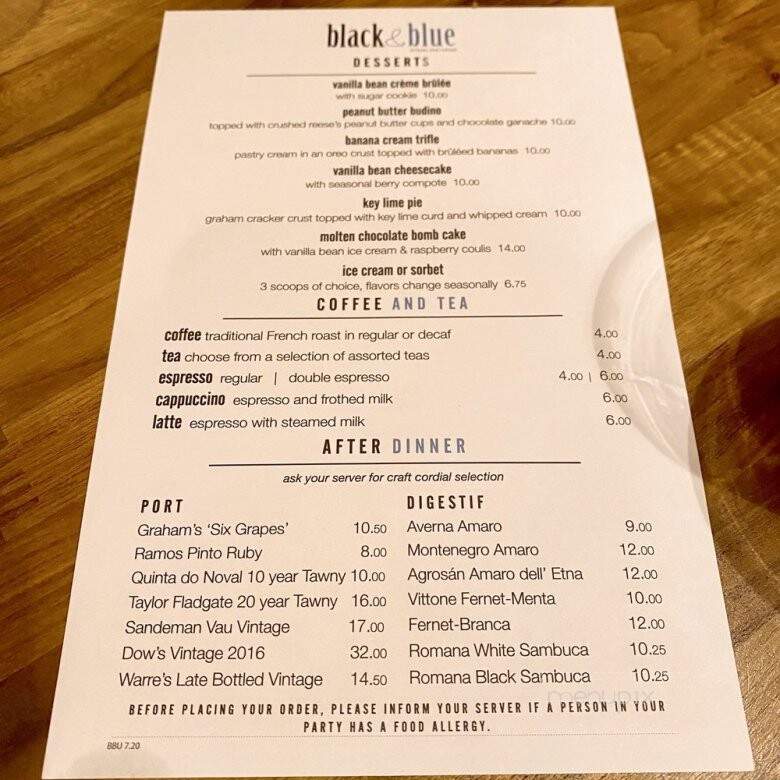Black & Blue Steak and Crab - Burlington, MA menu_pic