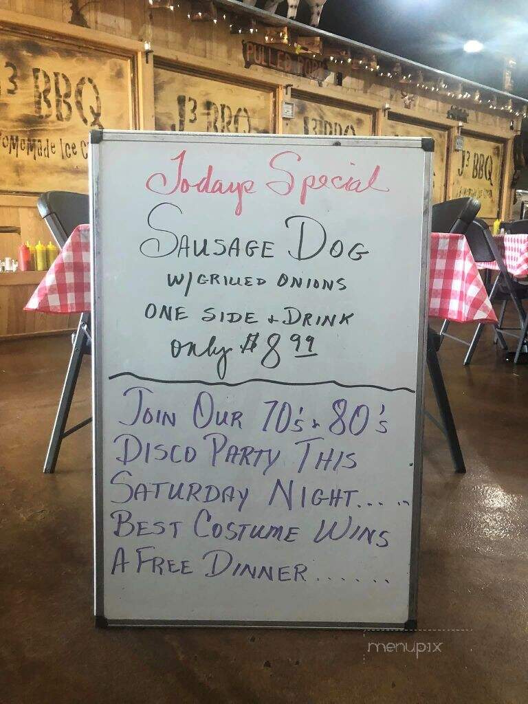 J3 BBQ & Homemade Ice Cream - Bainbridge, GA menu_pic