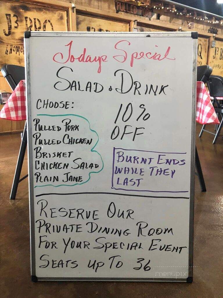 J3 BBQ & Homemade Ice Cream - Bainbridge, GA menu_pic