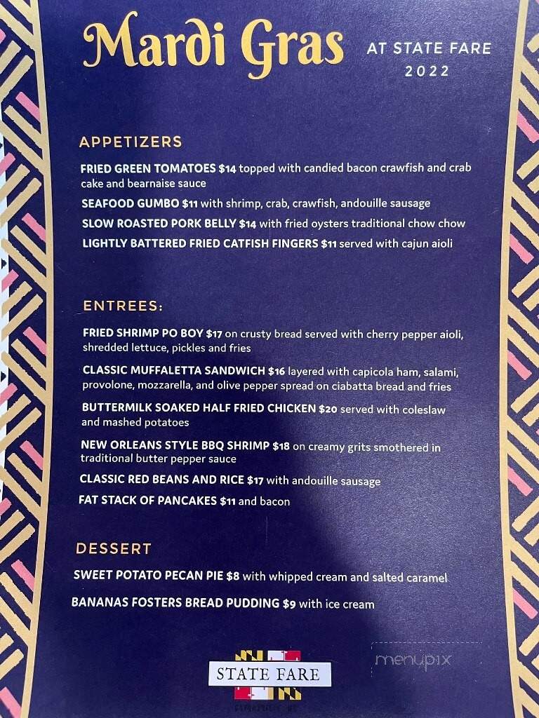 State Fare - Catonsville, MD menu_pic