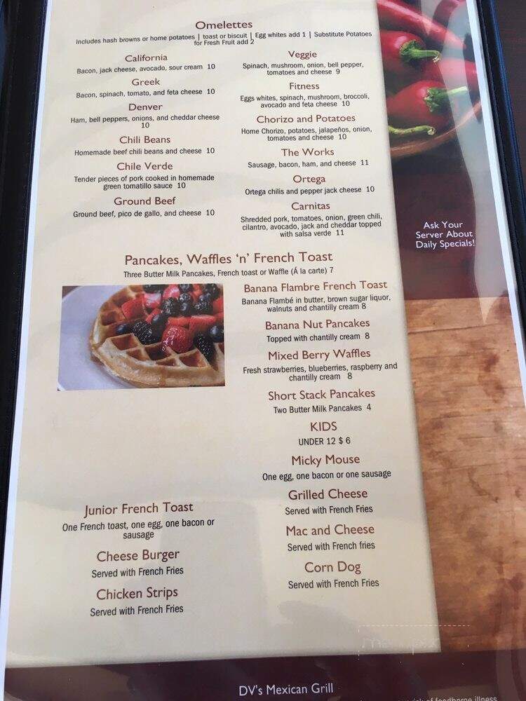 DV's Mexican Grill - Ventura, CA menu_pic
