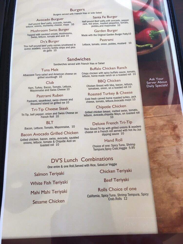 DV's Mexican Grill - Ventura, CA menu_pic