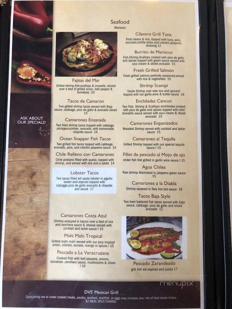 DV's Mexican Grill - Ventura, CA menu_pic