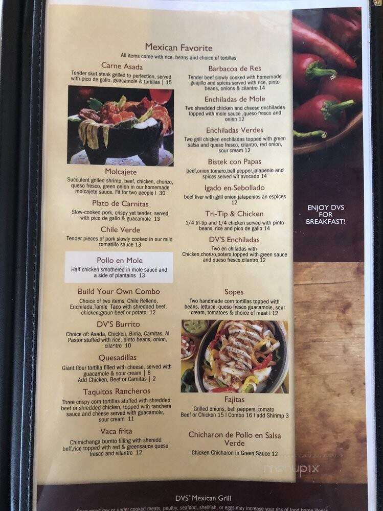 DV's Mexican Grill - Ventura, CA menu_pic