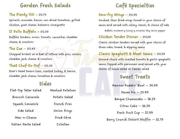 Frannick's Cafe - Dallas, GA menu_pic