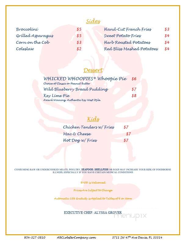ABC Lobster - Davie, FL menu_pic