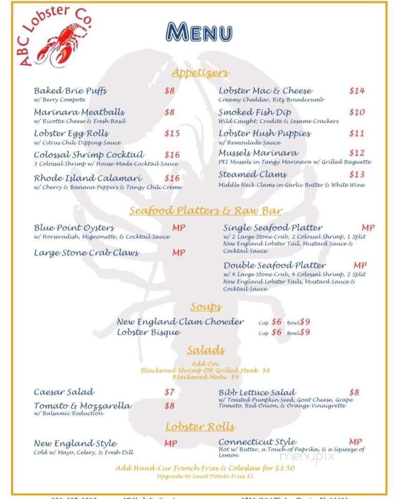 ABC Lobster - Davie, FL menu_pic