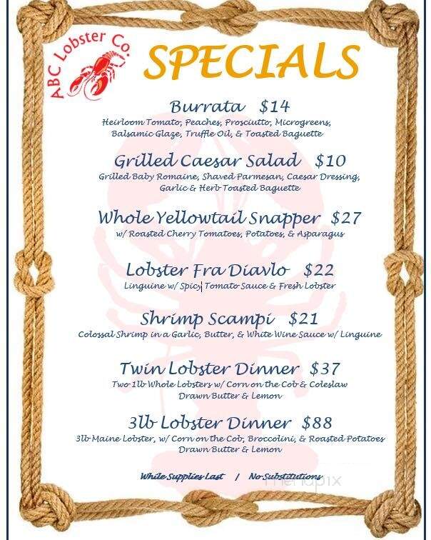 ABC Lobster - Davie, FL menu_pic