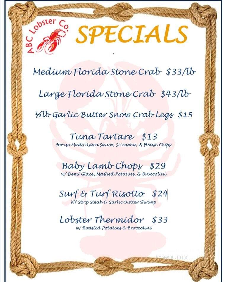 ABC Lobster - Davie, FL menu_pic