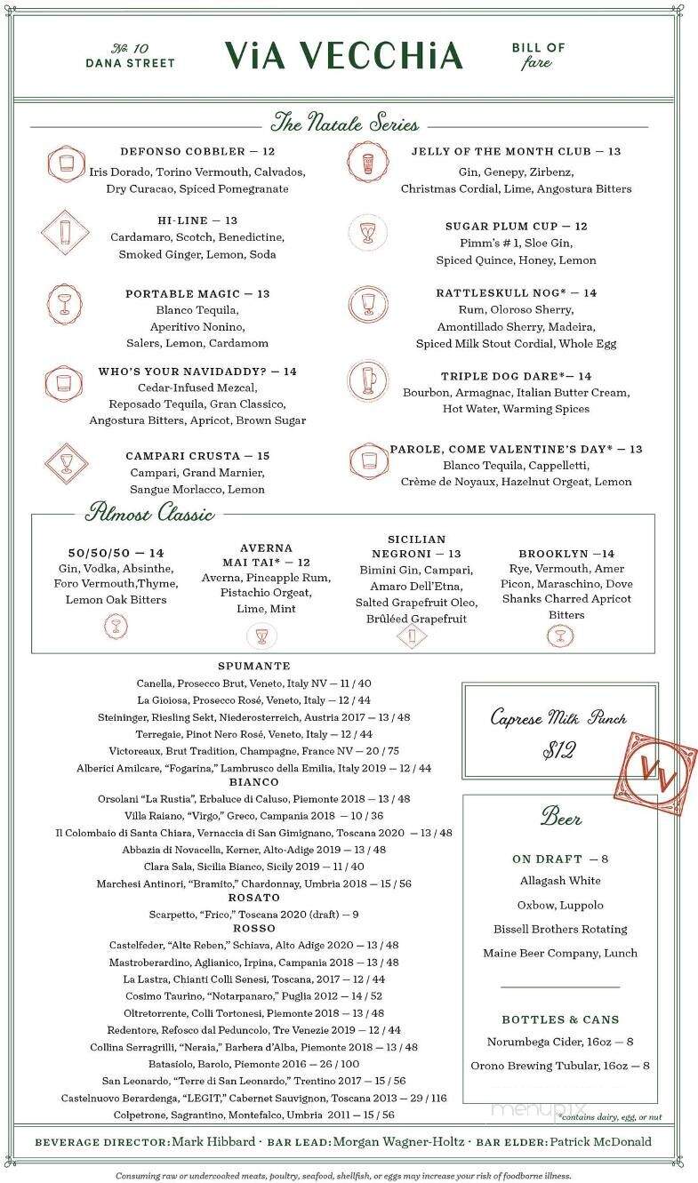 Via Vecchia - Portland, ME menu_pic
