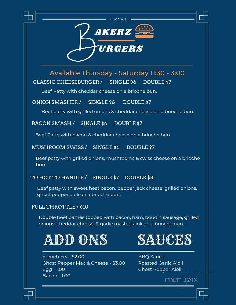 Bakerz Dozen - Albany, OR menu_pic