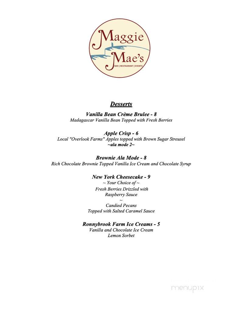 Maggie Mae's - New Paltz, NY menu_pic