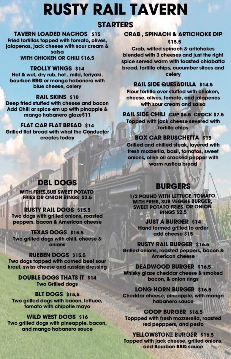 Rusty Rail Tavern - Deep River, CT menu_pic