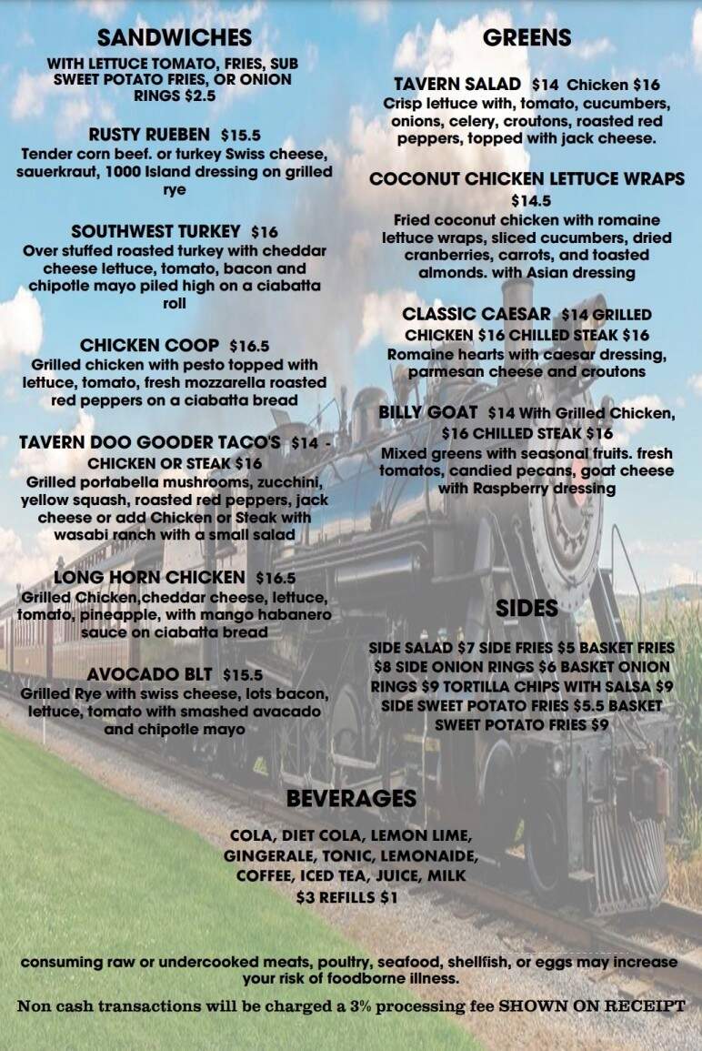 Rusty Rail Tavern - Deep River, CT menu_pic