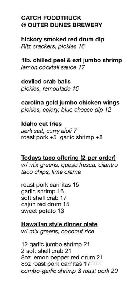 Outer Dunes Brewing - Wilmington, NC menu_pic
