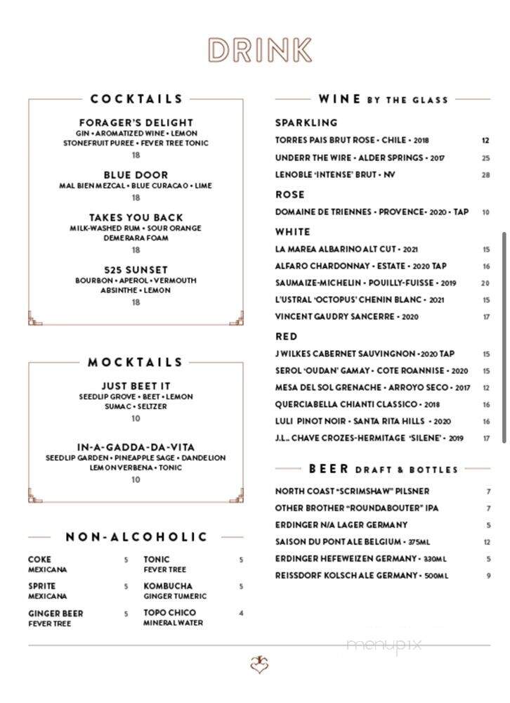 Cella Restaurant & Bar - Monterey, CA menu_pic