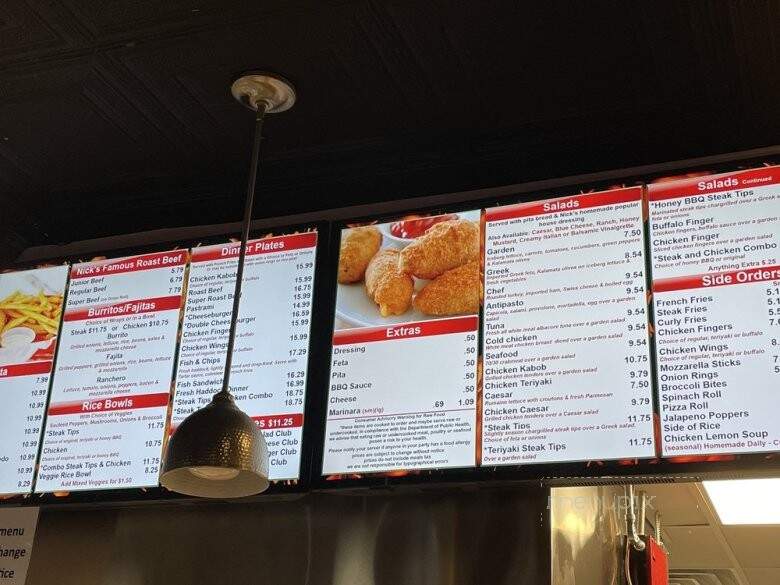 Nick's Pizza Roast Beef & Subs - Woburn, MA menu_pic