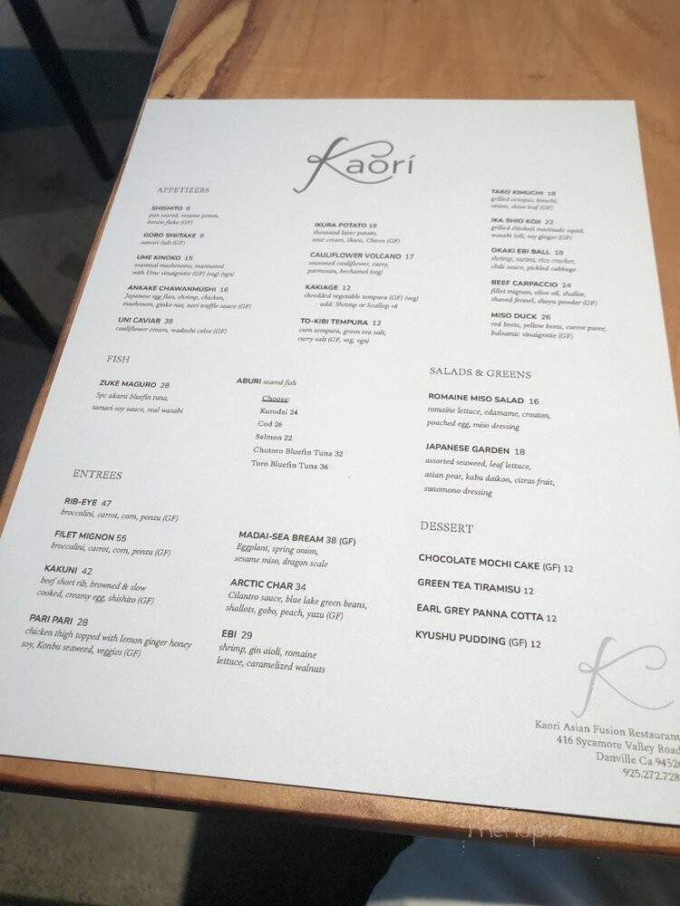Kaori - Danville, CA menu_pic