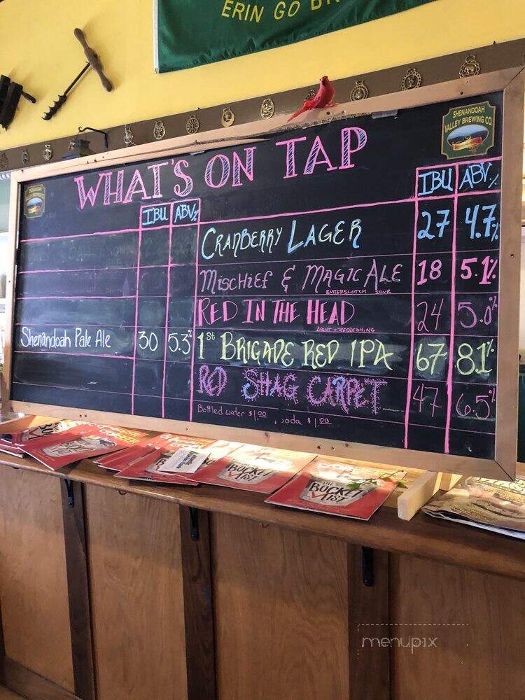 Shenandoah Valley Brewing Company - Staunton, VA menu_pic