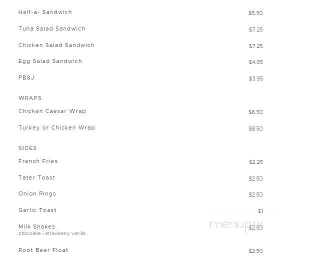 Deb's Cafe - Alsea, OR menu_pic