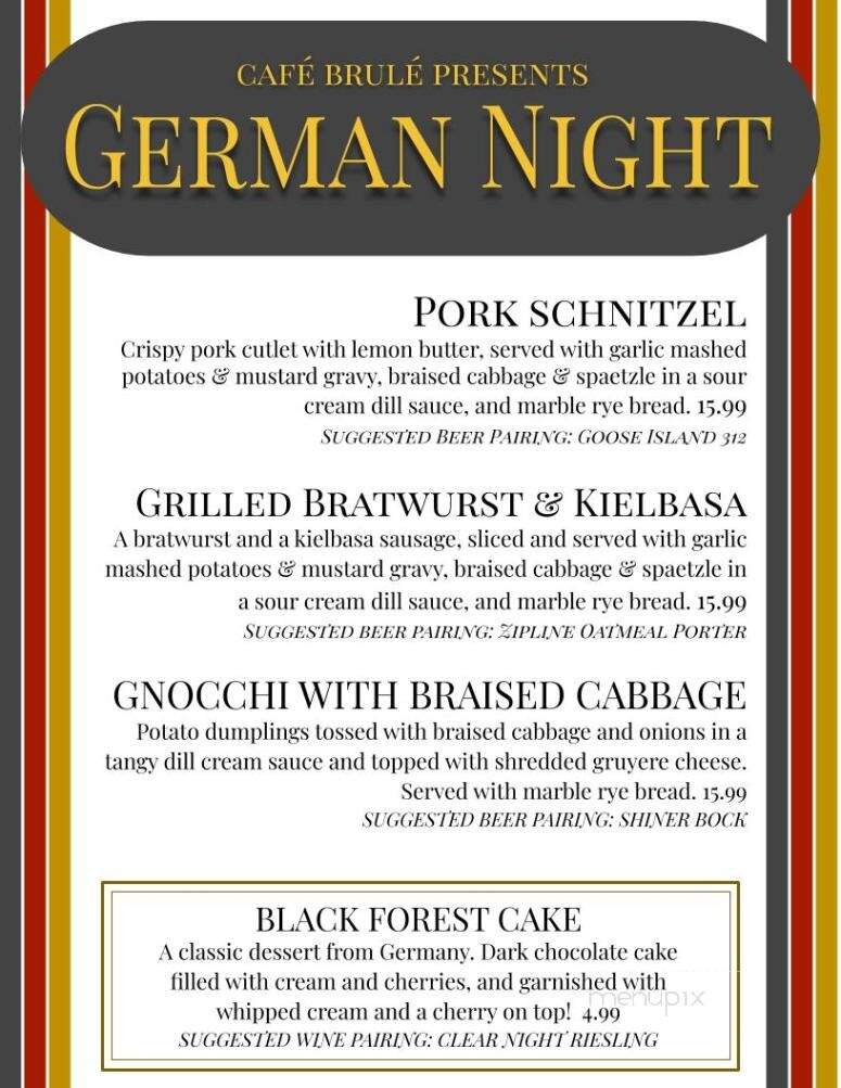 Cafe Brule - Vermillion, SD menu_pic