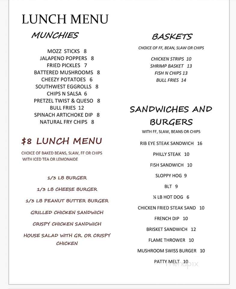 Backaracks Sports Bar & Restaurant - Scottsbluff, NE menu_pic