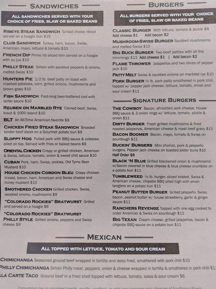 Backaracks Sports Bar & Restaurant - Scottsbluff, NE menu_pic