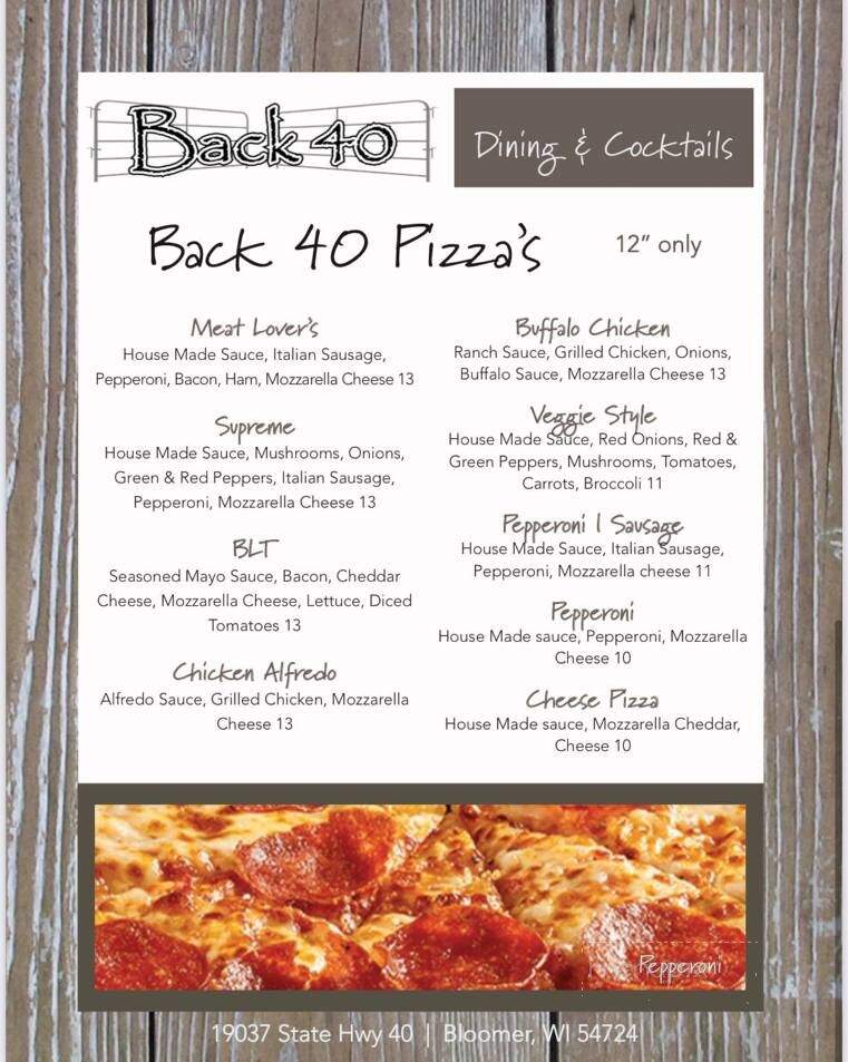 Back 40 Dining & Cocktails - Bloomer, WI