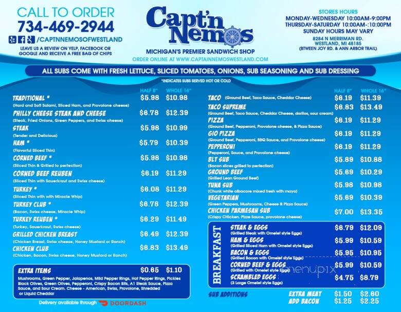 Captain Nemo's Submarine Sandwiches - Westland, MI